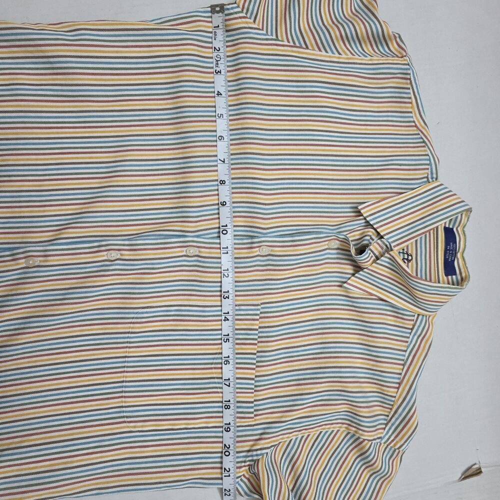 Alan Flusser Shirt Small Blue White Striped Button Up Long Sleeve Casual Mens - Picture 5 of 7